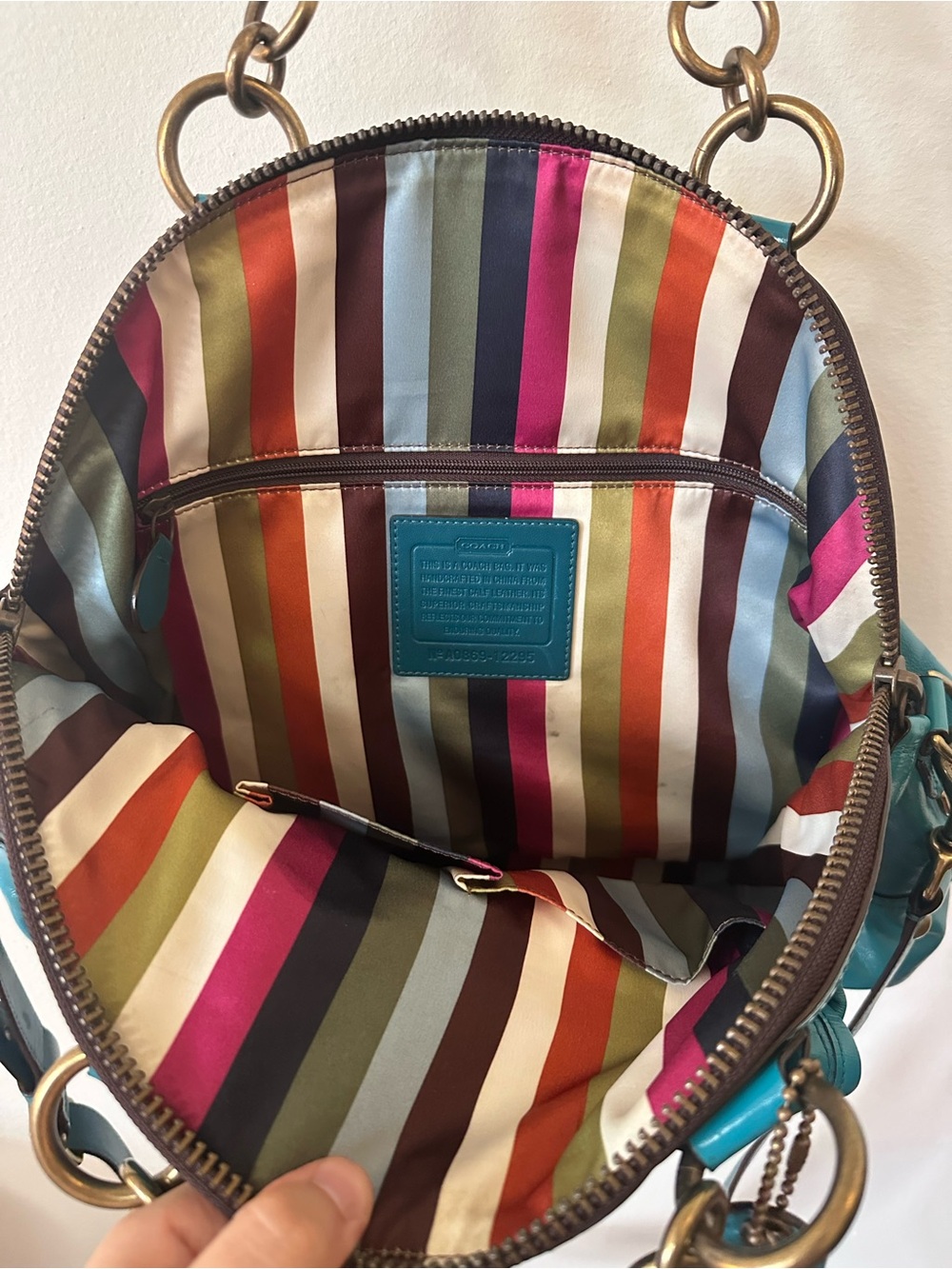 Coach Limited Edition Francine Legacy Satchel Teal - Picture 2 of 5